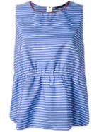 Odeeh - Striped Top - Women - Cotton - 38, Blue, Cotton
