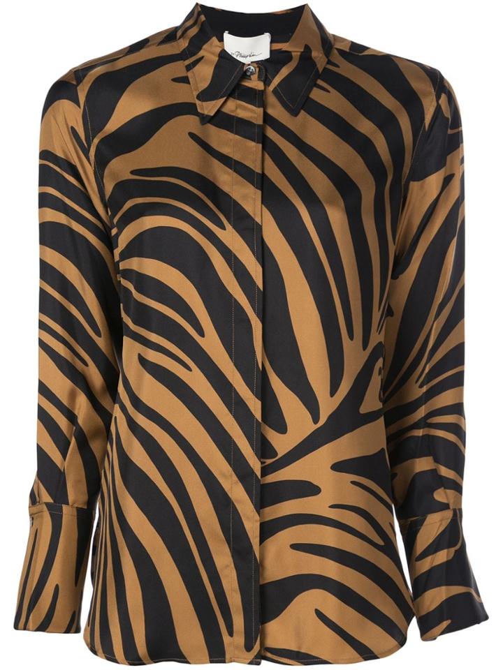 3.1 Phillip Lim Abstract Tiger-print Blouse - Brown