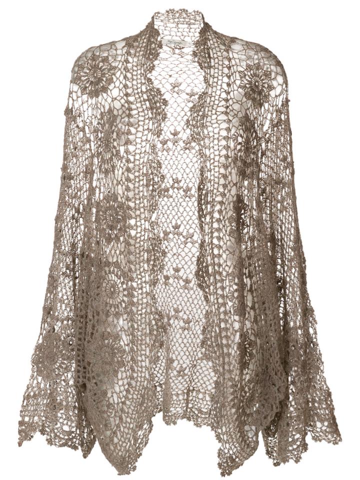 Mes Demoiselles Bibi Jean Lud Open-knit Cardigan - Brown