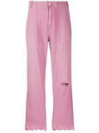Rag & Bone High-waisted Cropped Trousers - Pink