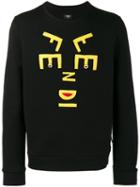 Fendi - Letters Face Sweatshirt - Men - Plastic/polyester/wool - 48, Black, Plastic/polyester/wool