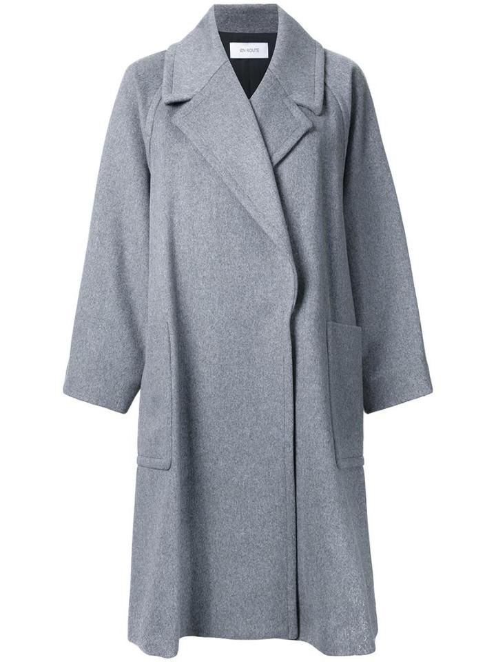 En Route Notched Collar Coat, Women's, Size: 1, Grey, Wool