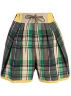 Sacai Tartan Pattern Shorts - Green