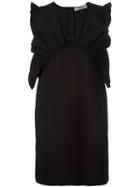 Msgm Ruffled Shift Dress, Women's, Size: 44, Black, Polyester/viscose/spandex/elastane