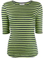 Ymc Striped Fitted Top - Green