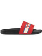 Gucci Gucci Stripe Rubber Slide Sandals - Red