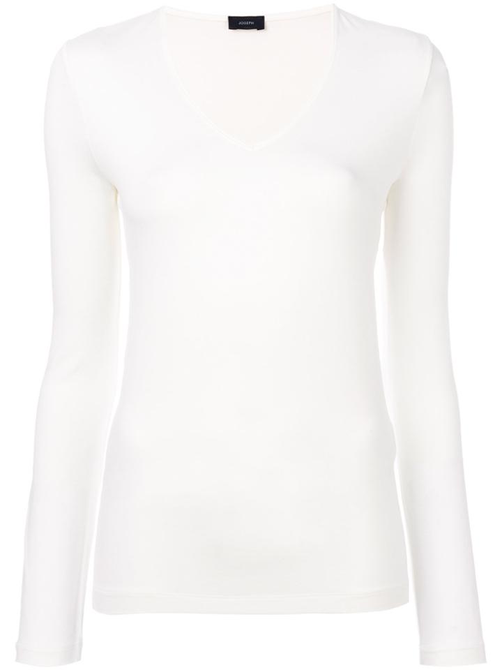 Joseph V Neck Sweatshirt - White