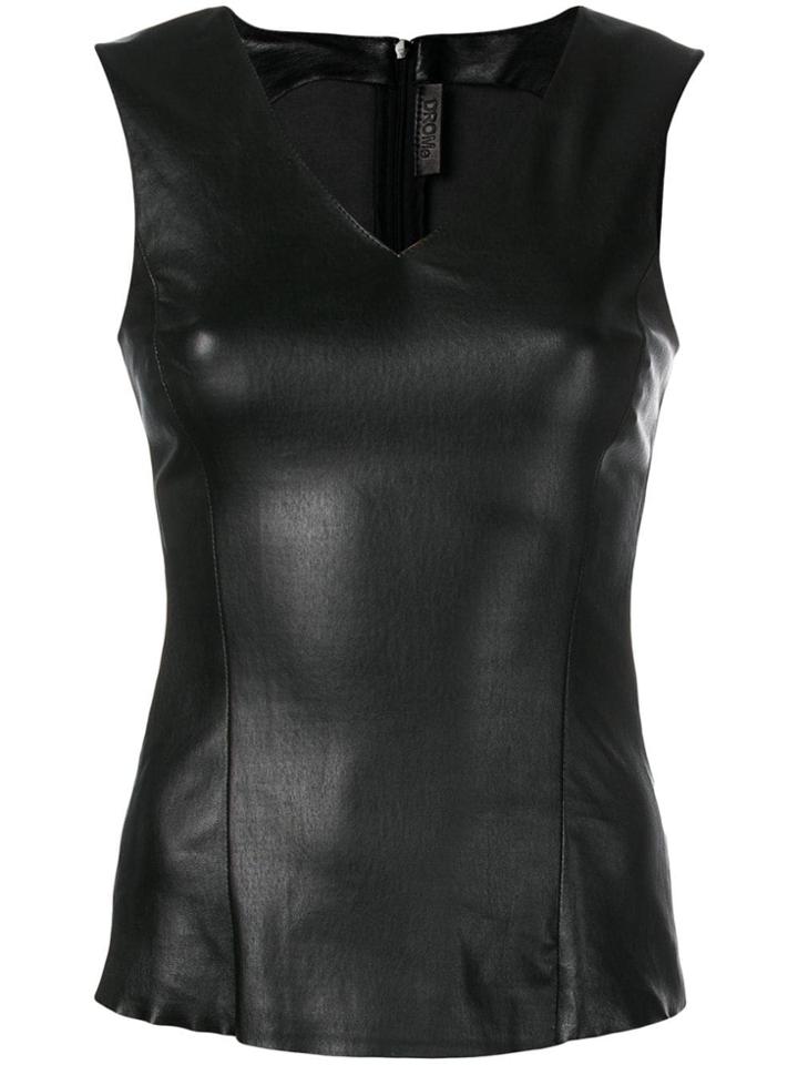 Drome Wet Look Vest Top - Black