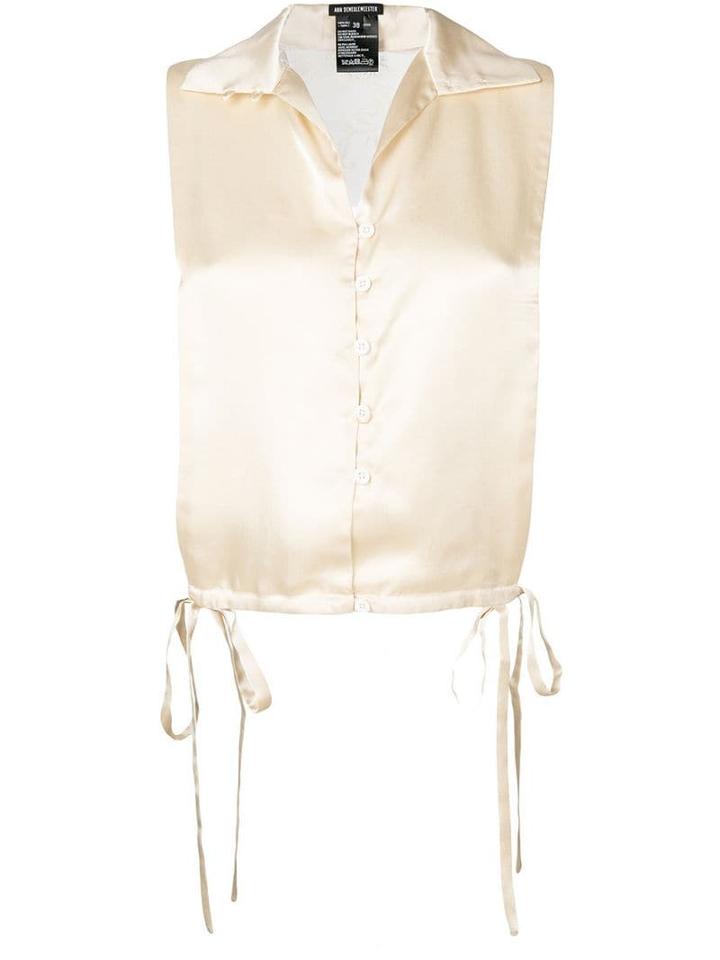 Ann Demeulemeester Tie Hem Shirt - Neutrals