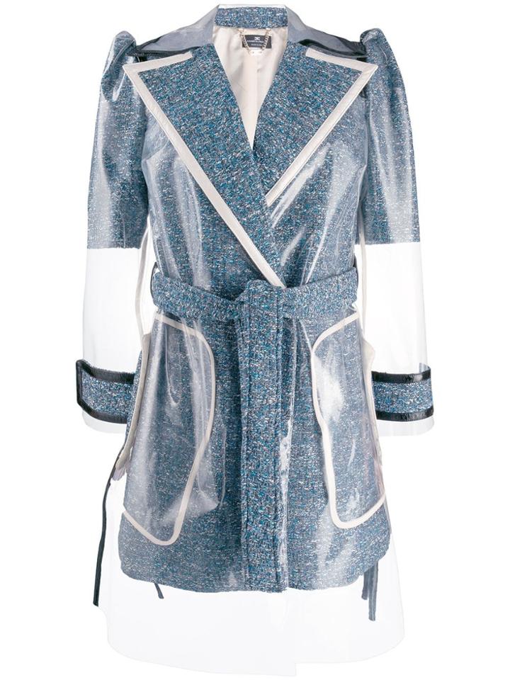 Elisabetta Franchi Clear Panel Coat - Blue