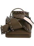 No21 - Studded Knot Cross-body Bag - Women - Leather/suede - One Size, Green, Leather/suede