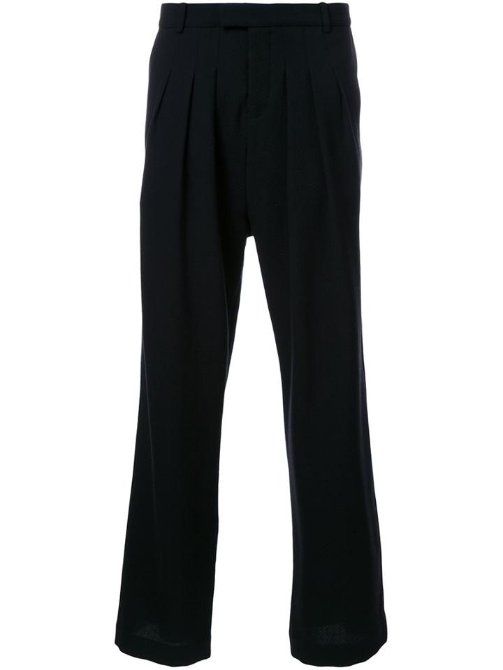 Strateas Carlucci 'tunnel' Pleated Trousers, Men's, Size: Small, Black, Wool