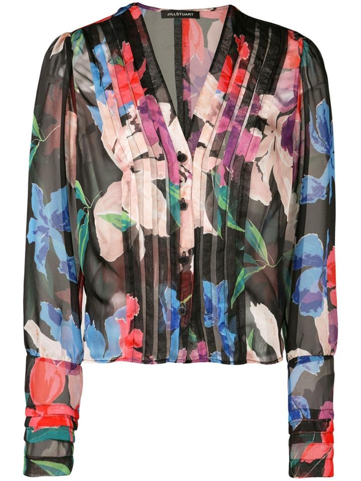Jill Stuart Panelled Floral Print Blouse - Black