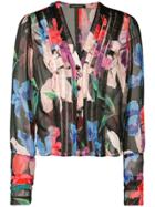 Jill Stuart Panelled Floral Print Blouse - Black