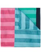 Ps By Paul Smith Colour Block Striped Scarf, Women's, Blue, Silk/cotton/viscose
