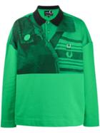 Raf Simons X Fred Perry Half Photograph Print Polo Shirt - Green
