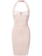 Jitrois - Halterneck Dress - Women - Suede - 40, Pink/purple, Suede