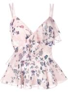 Marchesa Notte Floral Print Top - Pink