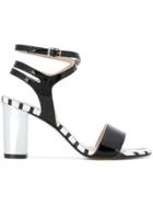 Marc Ellis Striped Detail Sandals - Black