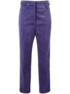 Golden Goose Deluxe Brand Cropped Corduroy Trousers, Women's, Size: Medium, Pink/purple, Cotton/viscose/cupro