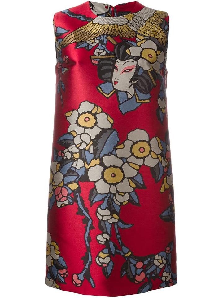 Dsquared2 'blossom' Dress, Women's, Size: 44, Red, Polyester