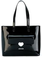 Love Moschino Logo Heart Tote, Women's, Black, Polyurethane