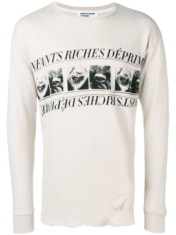 Enfants Riches Déprimés Logo Print Sweatshirt - Neutrals