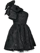 Msgm One Shoulder Giant Bow Dress - Black