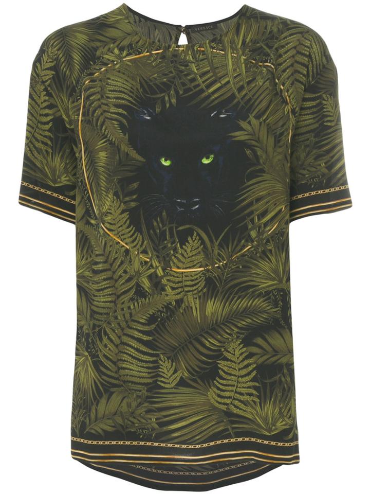 Versace - Embroidered Blouse - Women - Silk - 40, Black, Silk