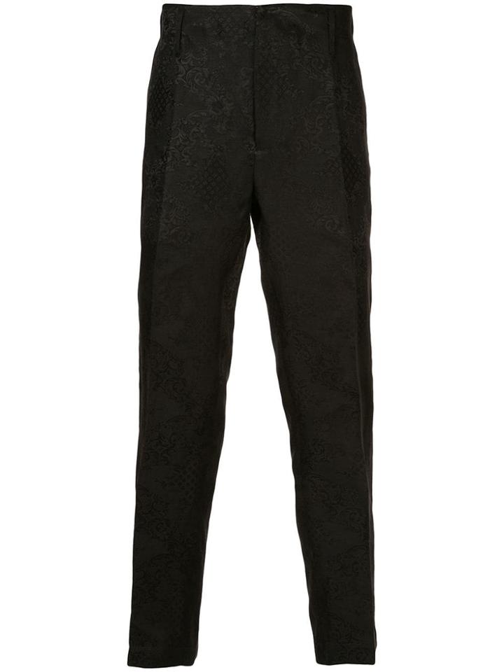 Isabel Benenato Paisley Print Trousers - Black