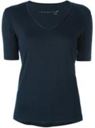 Incentive! Cashmere V-neck T-shirt, Women's, Size: Large, Blue, Spandex/elastane/micromodal