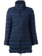 Emporio Armani Zipped Padded Coat, Women's, Size: 38, Blue, Polyester/feather Down