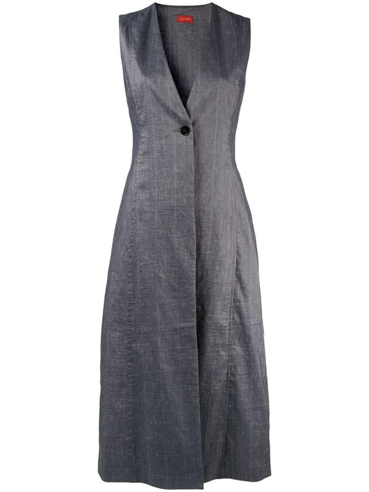 Des Prés Sleeveless Longline Blazer - Grey
