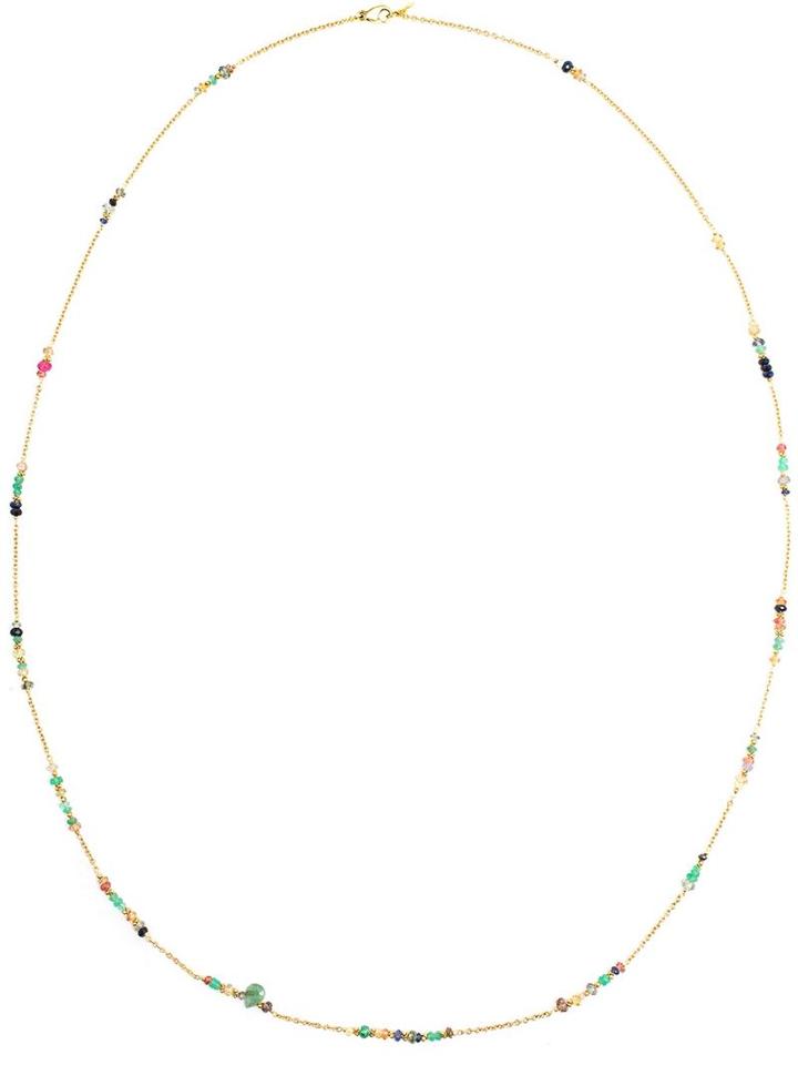 Natasha Collis Emerald, Sapphire & Diamond Beaded Necklace