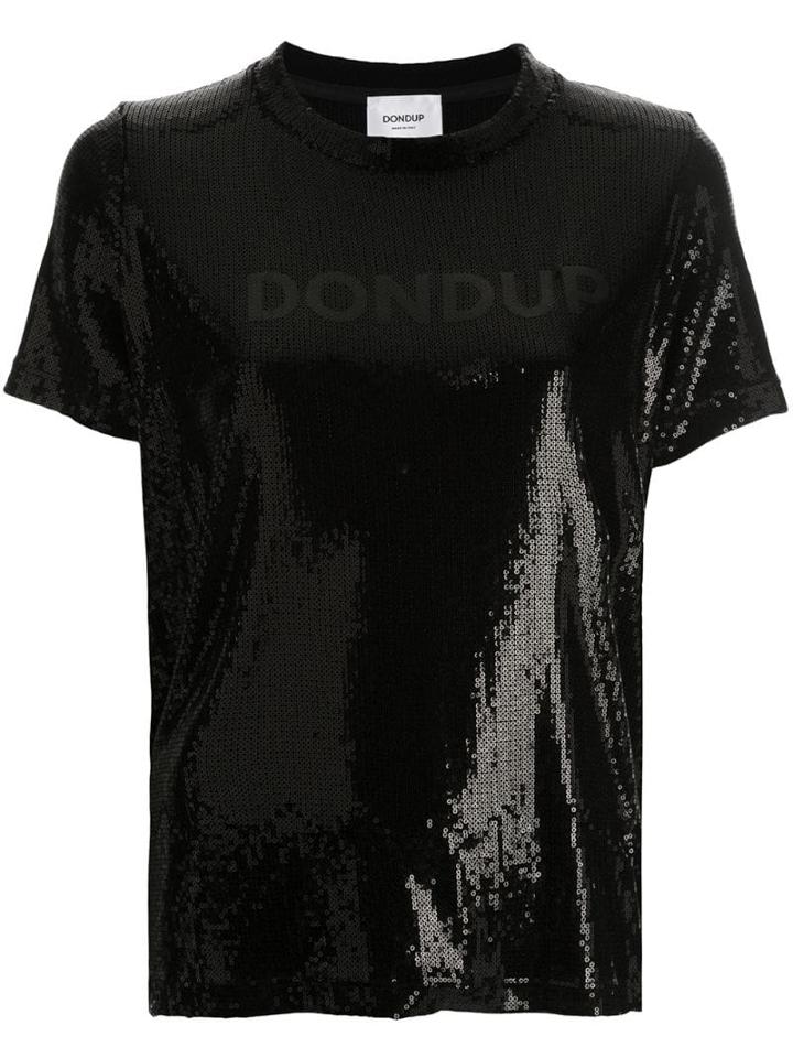 Dondup Logo Sequin T-shirt - Black