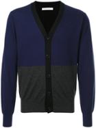 Estnation Colour-block Fitted Cardigan - Blue