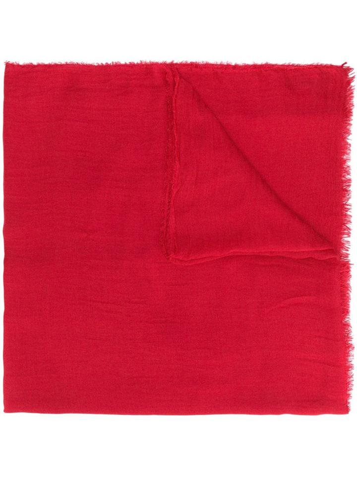 Faliero Sarti Frayed-hem Oversized Scarf - Red