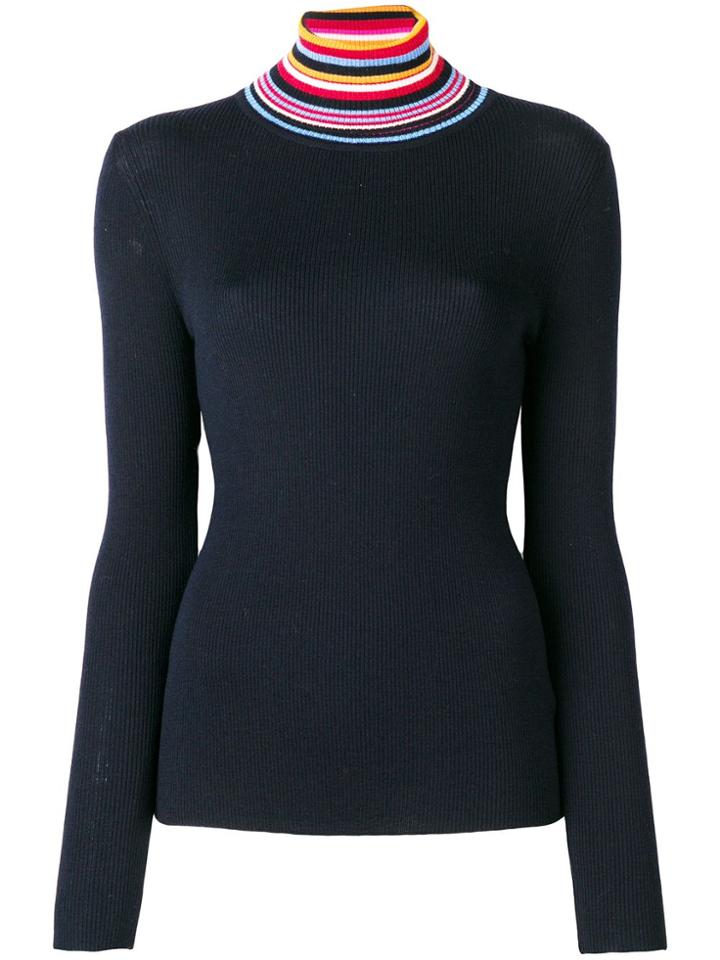 Tory Burch High Neck Knit Sweater - Blue