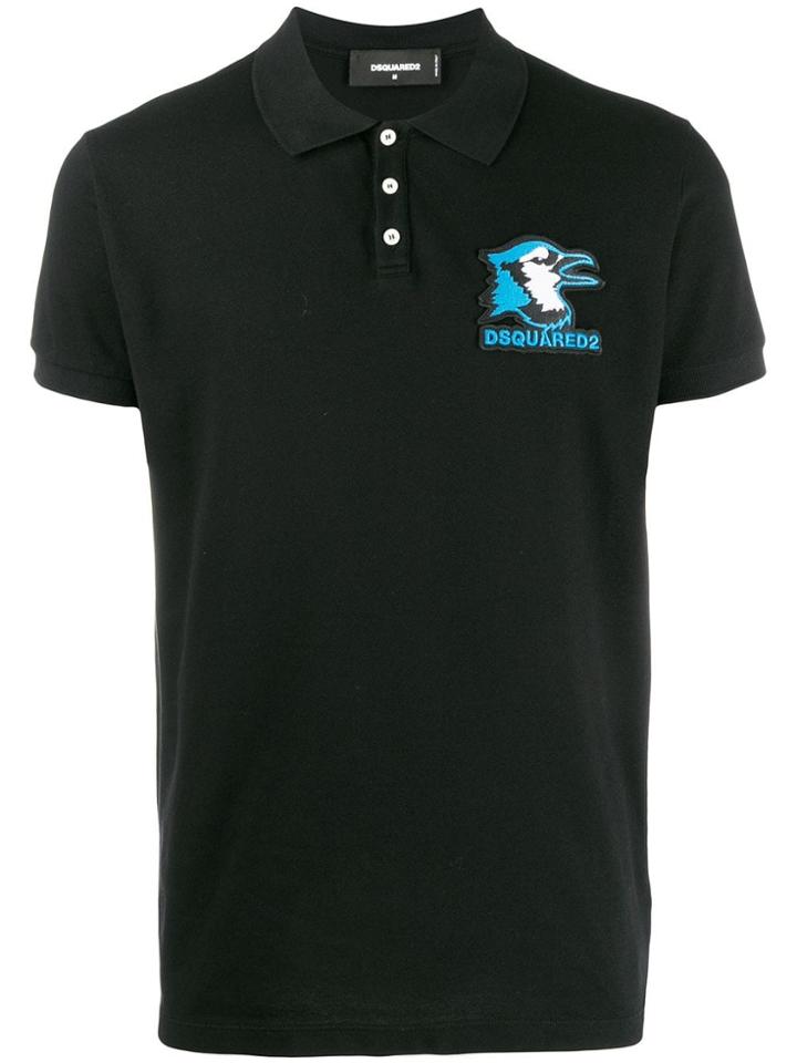 Dsquared2 Embroidered Polo Shirt - Black