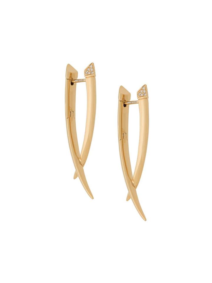 Shaun Leane Sabre Diamond Crossover Earrings - Gold