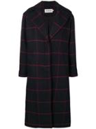 Self-portrait Single Breasted Coat - Blue