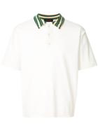 Caban Striped Collar Polo Shirt - White