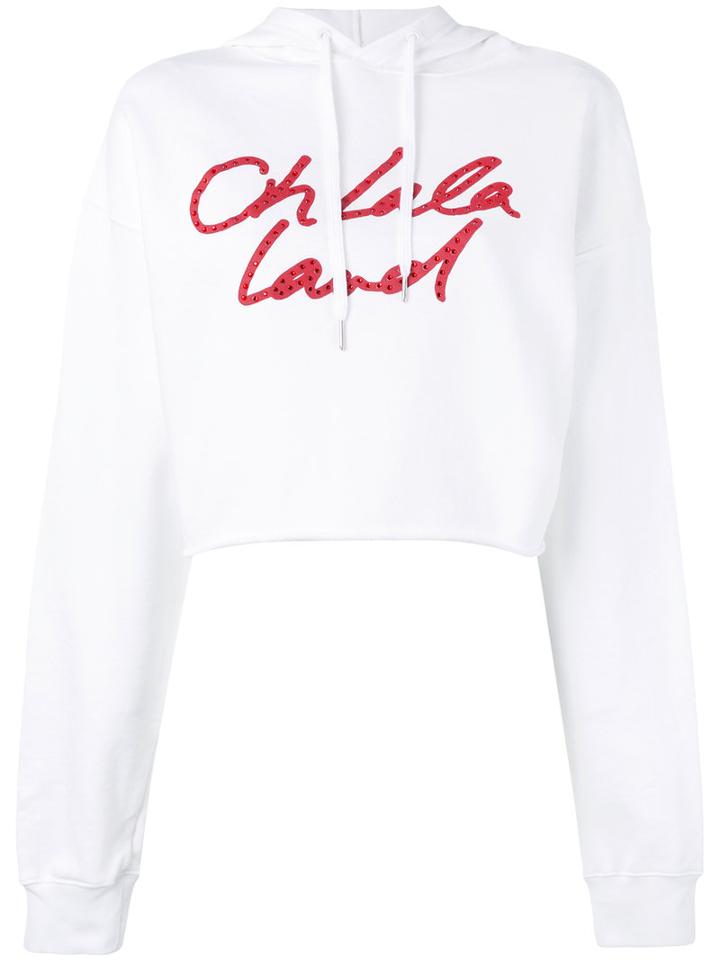 Each X Other - Cropped Drawstring Hoodie - Women - Cotton - S, White, Cotton