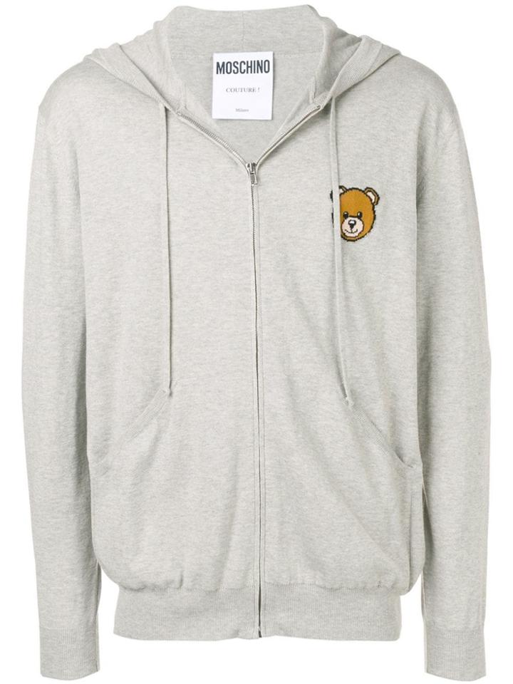 Moschino Teddy Bear Zipped Hoodie - Grey