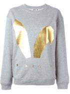 Mcq Alexander Mcqueen Mcq Bunny Ears Print Sweatshirt, Women's, Size: Xl, Grey, Cotton