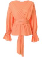 Rejina Pyo Wrap Long-sleeve Blouse - Yellow & Orange