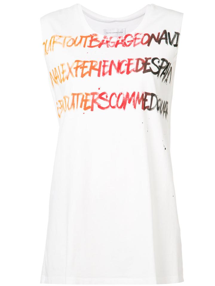 Faith Connexion - Text Detail Tank - Women - Cotton - Xs, Women's, White, Cotton
