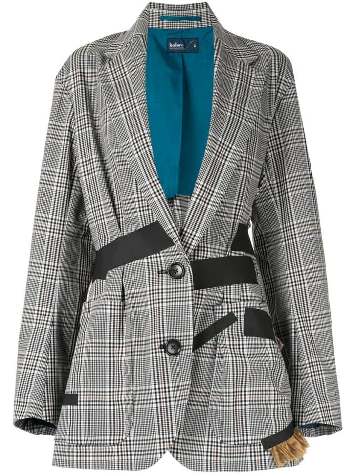 Kolor Check Ribboned Blazer - Multicolour