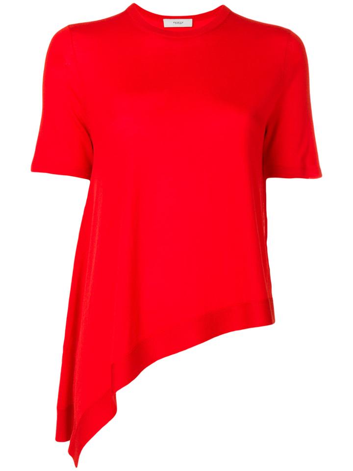 Pringle Of Scotland Asymmetric Round Neck Jumper - Red