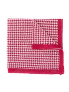 Canali Houndstooth Knitted Scarf - Red